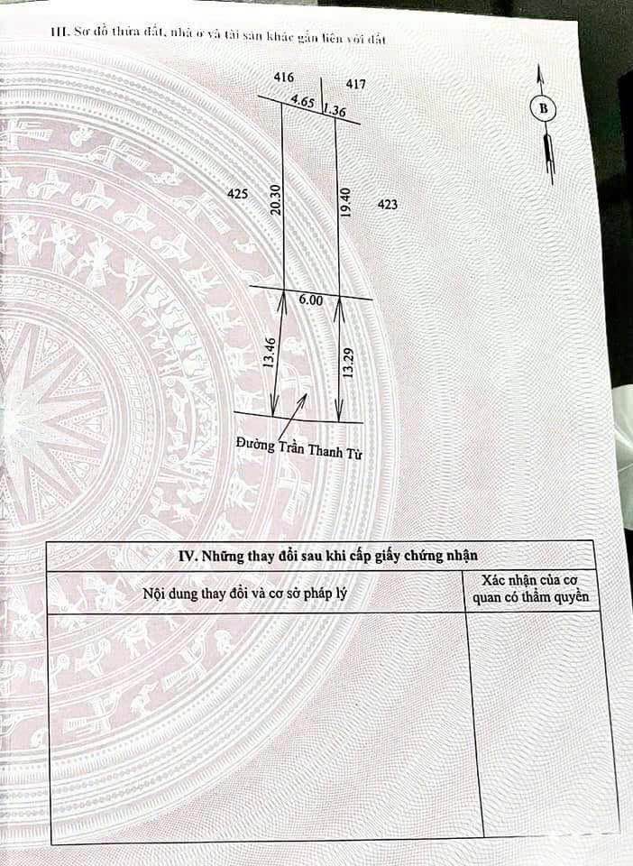 Lô đất mặt tiền Trần Thanh Từ, 117,2m² giá chỉ 1,1 tỷ - Tiềm năng đầu tư lớn!