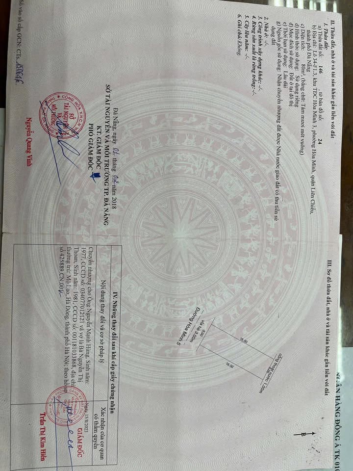 Đất nền Hòa Minh 80m² giá thỏa thuận - Sổ đỏ chính chủ, pháp lý rõ ràng!