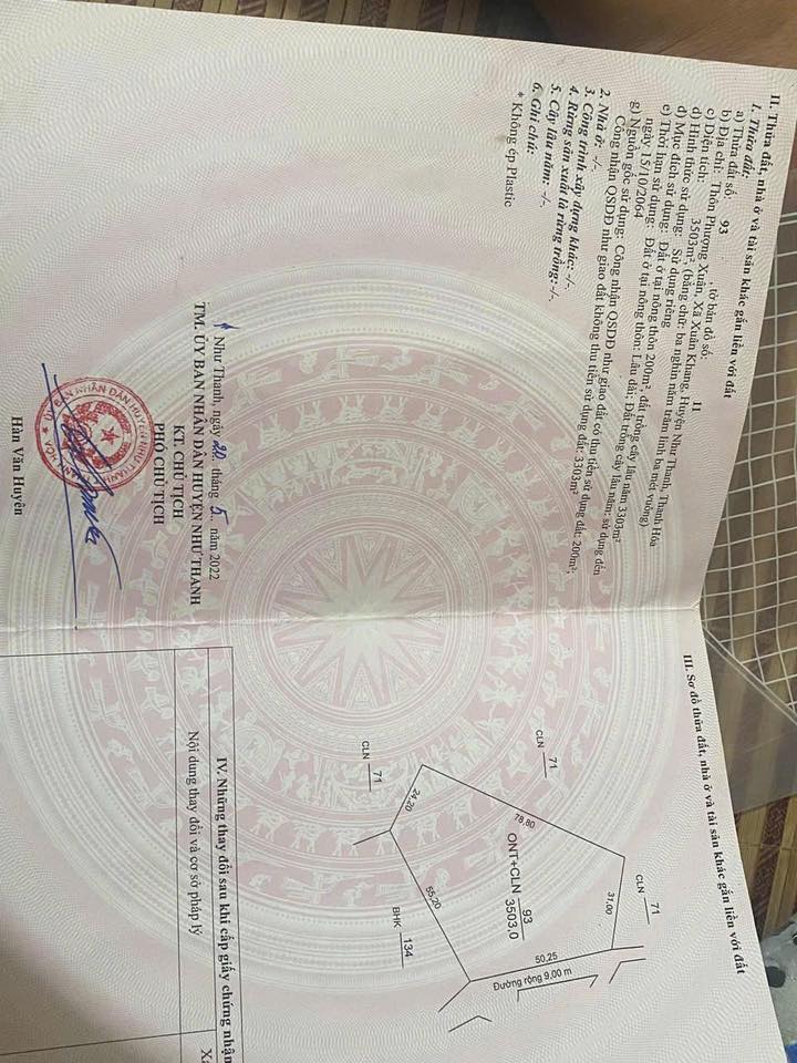 Đất nền 3500m² tại xã Xuân Khang, huyện Như Thanh - Giá chỉ 6xx triệu!