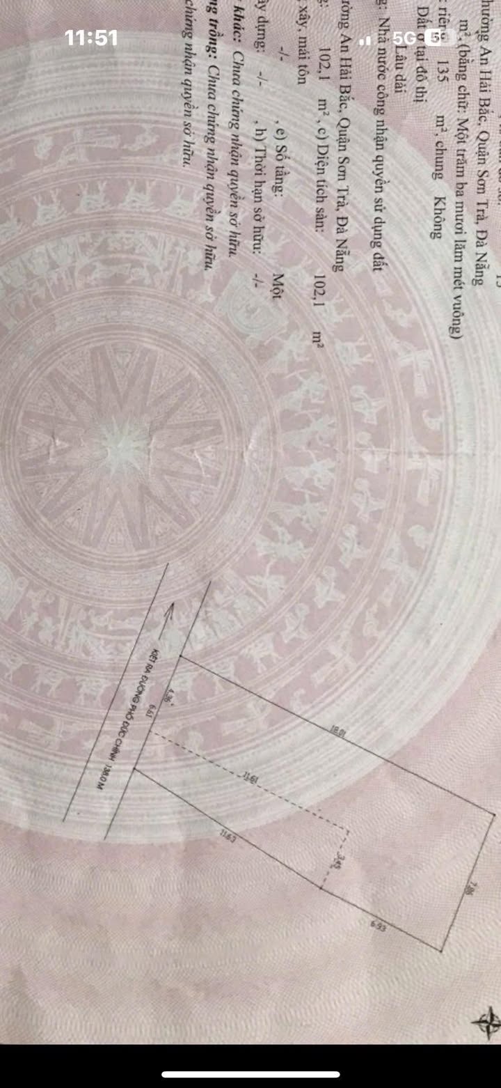 Đất nền Vương Thừa Vũ, Sơn Trà 135m² giá 12 tỷ - Cơ hội đầu tư sinh lời!