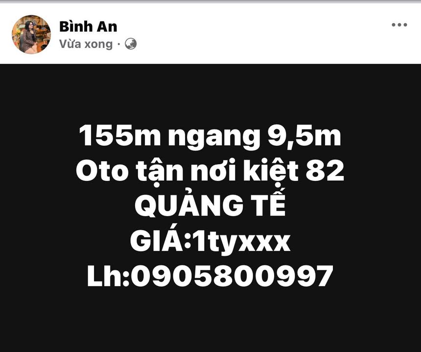 Đất nền 155m² đường Quảng Tế, Thủy Xuân - Giá chỉ 1 tỷ VND!