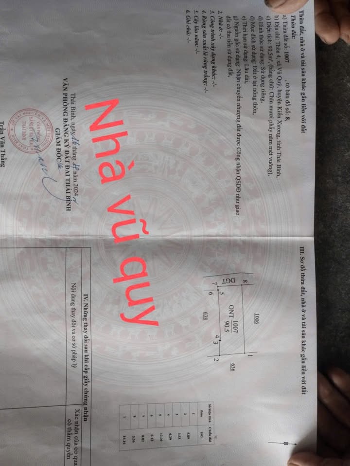 Nhà cấp 4 xóm 4 xã Vũ Quý Thái Bình 90m² giá 8xx triệu - Ô tô vào tận sân!