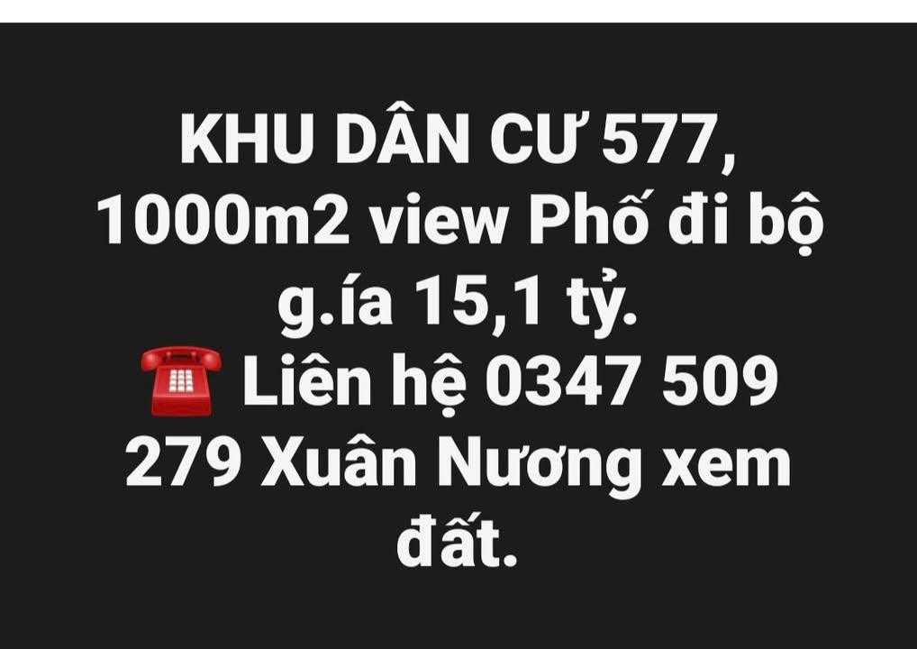 Đất nền Khu dân cư 577 Quảng Ngãi 1000m² giá 15.1 tỷ - View phố đi bộ tuyệt đẹp!