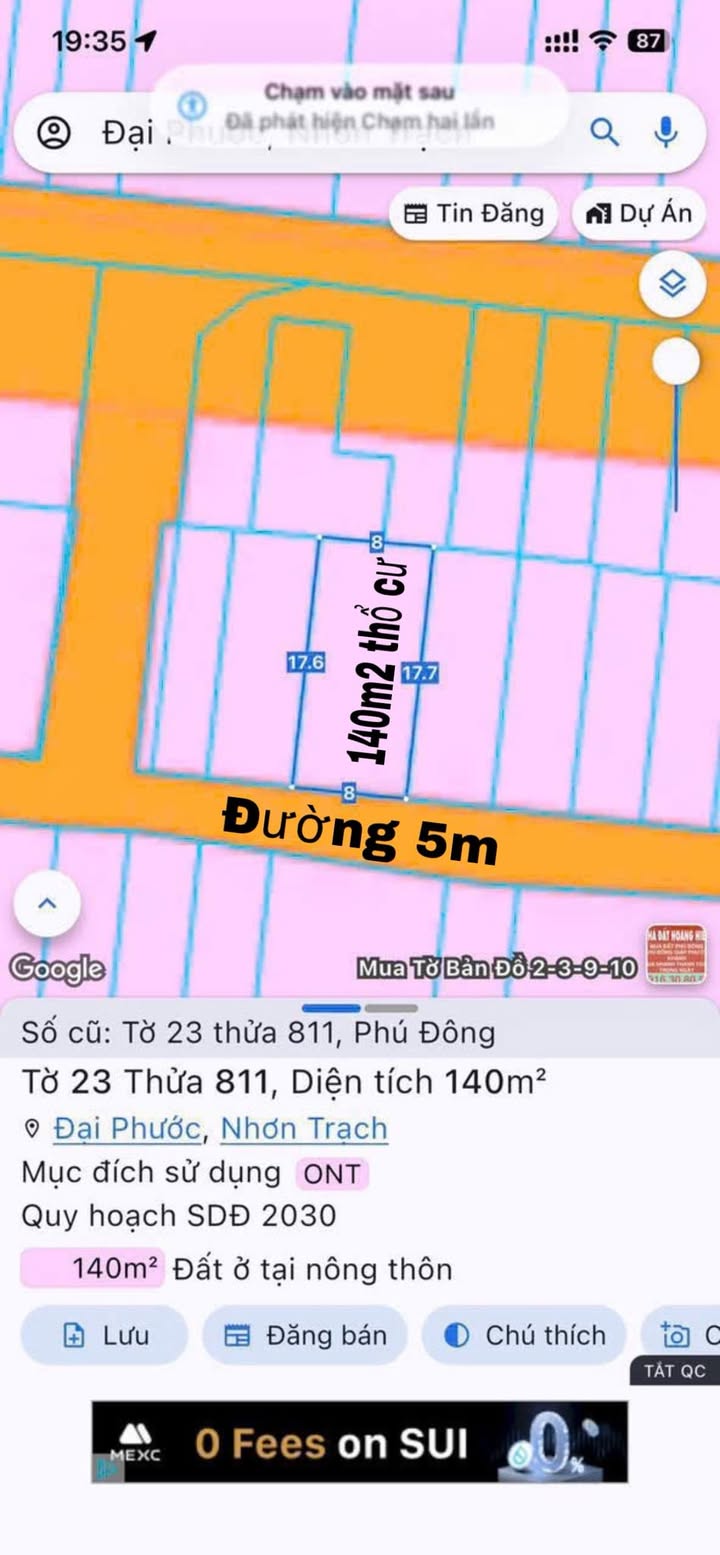 Đất thổ cư Đại Phước 140m² giá 2.79 tỷ - Vị trí vàng ngay trung tâm hành chính