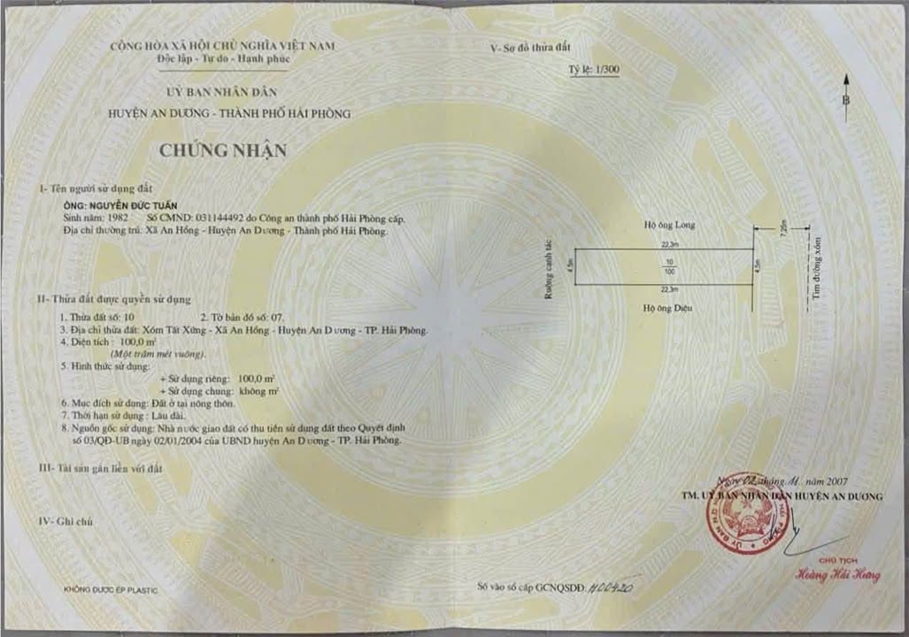 Lô mặt tiền kinh doanh An Hồng 100m² giá 2.7 tỷ - Tiềm năng tăng giá mạnh mẽ!