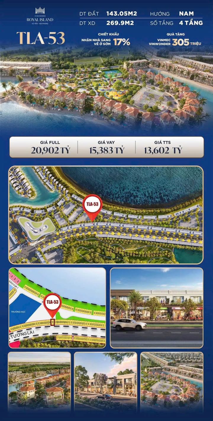 Shophouse Vin Vũ Yên - Hải Phòng 143m² giá 13 tỷ - Cơ hội đầu tư tuyệt vời!