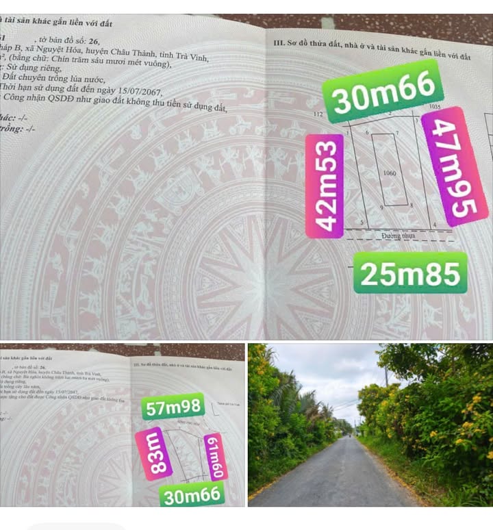 Đất mặt tiền đường Nguyễn Đáng 4283m² - Đầu tư sinh lời tại Trà Vinh!