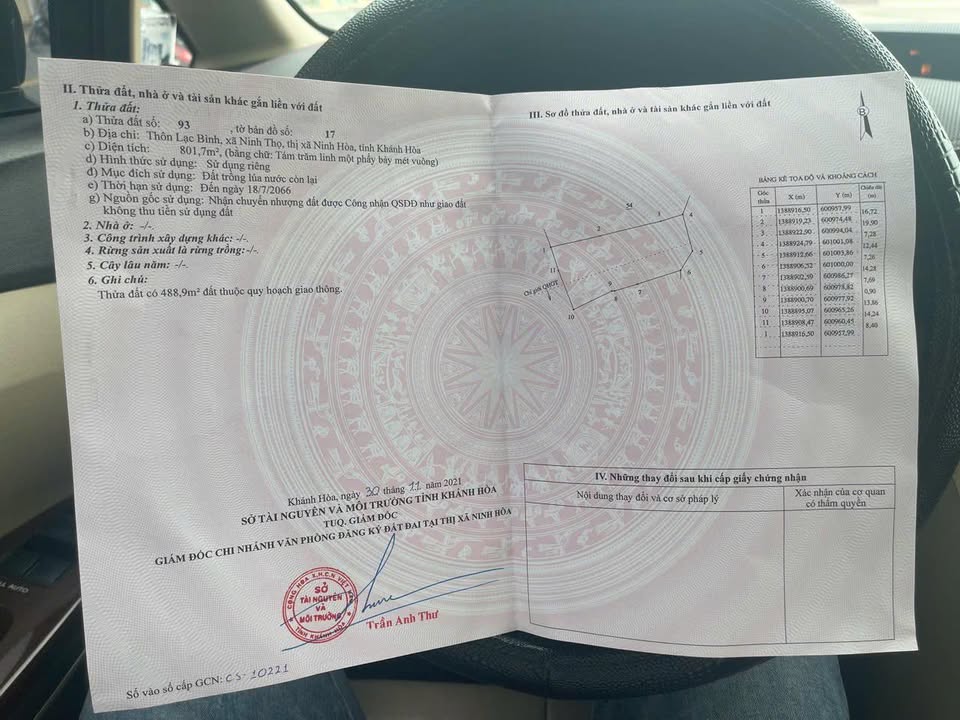 Đất thổ cư 800m² Lạc Bình, Ninh Thọ - Giá thỏa thuận hấp dẫn!