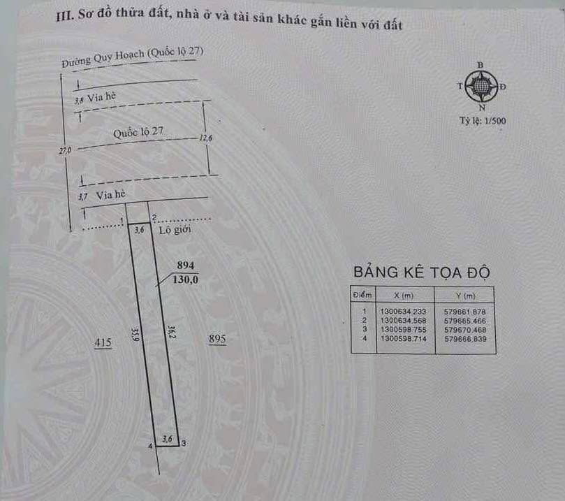 Nhà mặt tiền Quốc lộ 27, Đơn Dương 129m² giá 3.6 tỷ - Đầu tư sinh lời ngay!
