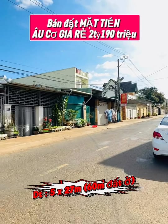 Đất mặt tiền Âu Cơ, Pleiku 135m² giá 2.1 tỷ - Đầu tư sinh lời ngay!