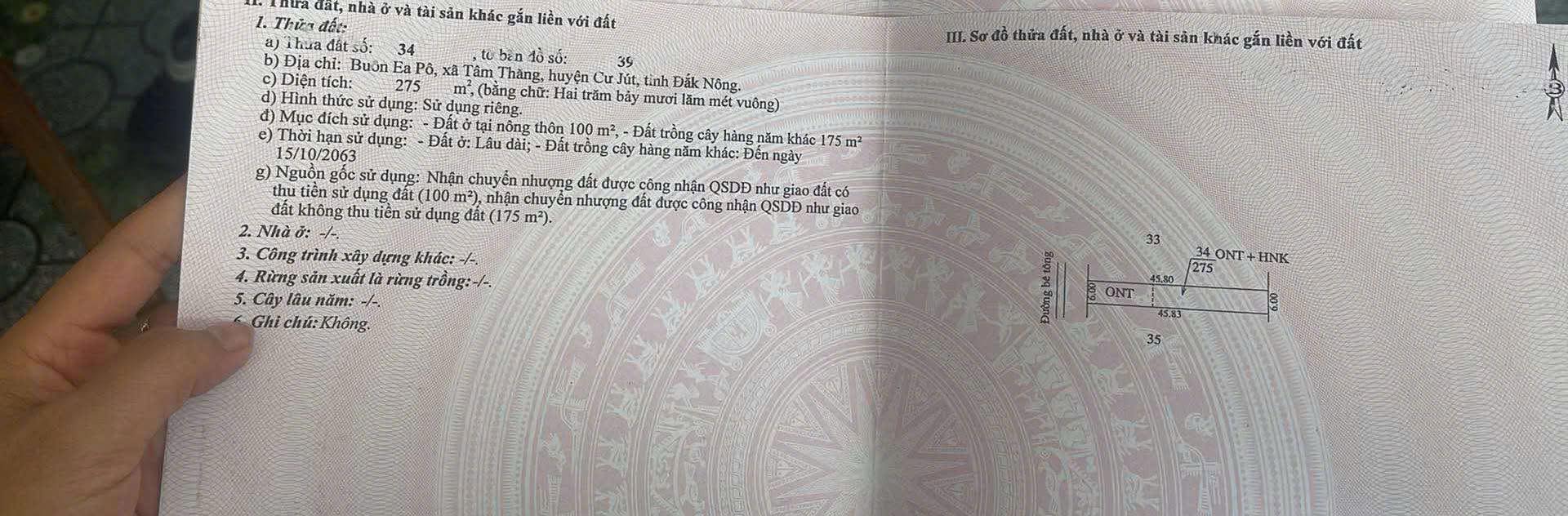Đất nền thổ cư 270m² tại Buôn EA Pô, Lâm Đồng - Giá chỉ 450 triệu!