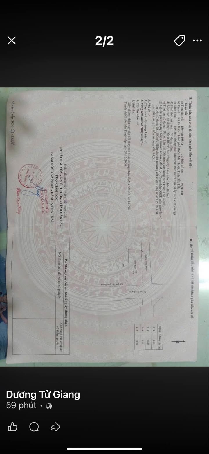 Lô đất góc 2 mặt tiền đường 19/5, Buôn H’Rat, 176m² - Giá chỉ 1.6 tỷ!