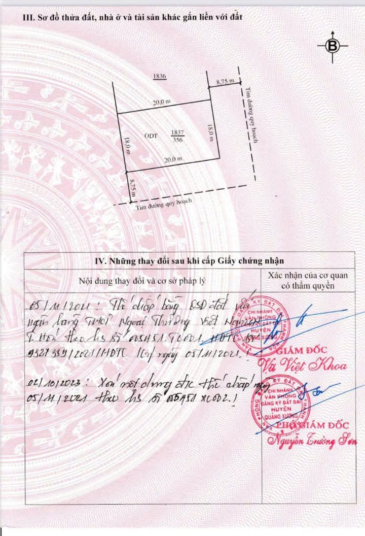 Lô đất mặt tiền mb80, xã Quảng Chính, 356m² - View công viên thoáng đãng!