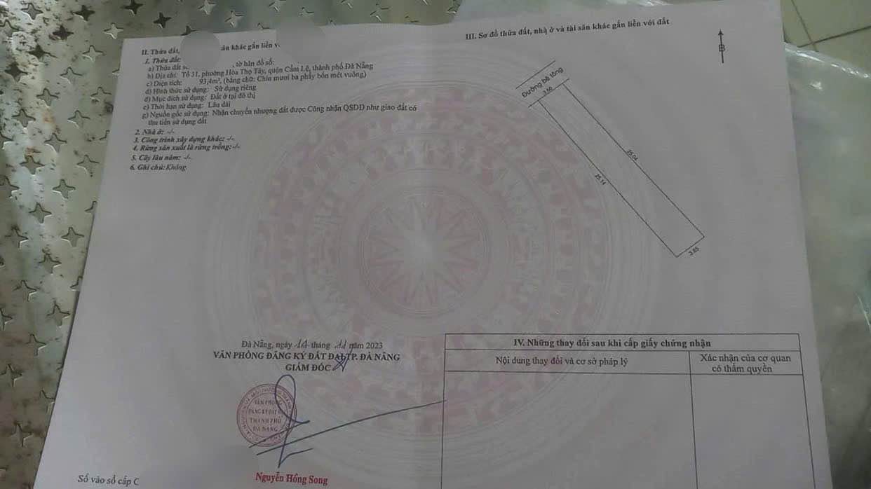 Đất kiệt ô tô Hòa Thọ Tây 94m² giá 1.95 tỷ - Đầu tư sinh lời ngay!