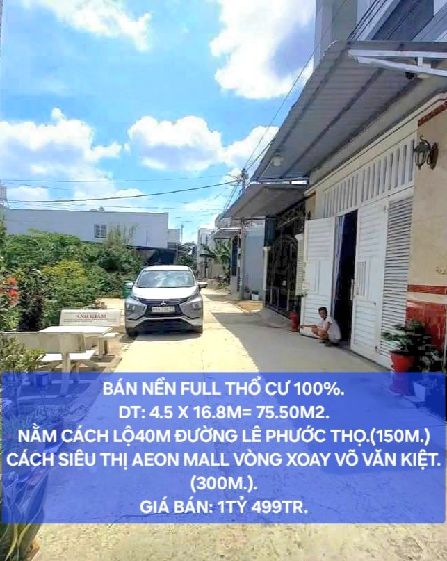 Đất nền thổ cư 75.5m² tại Bình Thủy - Gần AEON Mall chỉ 1.499 tỷ!