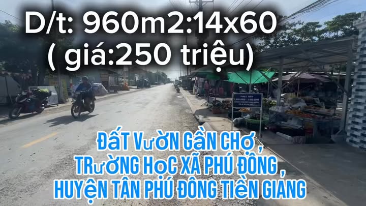 Đất vườn 950m² tại xã Phú Đông, giá chỉ 250 triệu - Cơ hội đầu tư tuyệt vời!