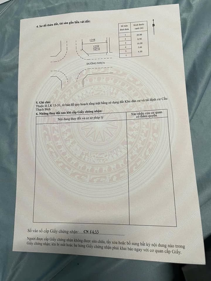 Đất nền KDC Thạch Bích 162m² giá 3 tỷ - Cơ hội đầu tư hấp dẫn!