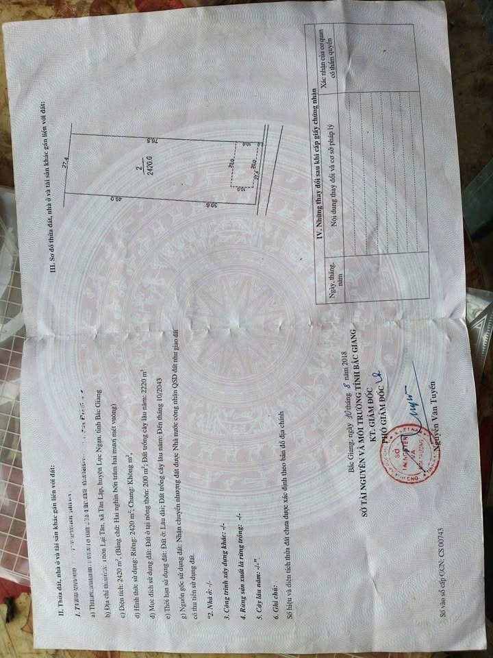 Đất nền Tân Lập, Lục Ngạn 2420m² giá 1 tỷ - Cơ hội đầu tư tuyệt vời!