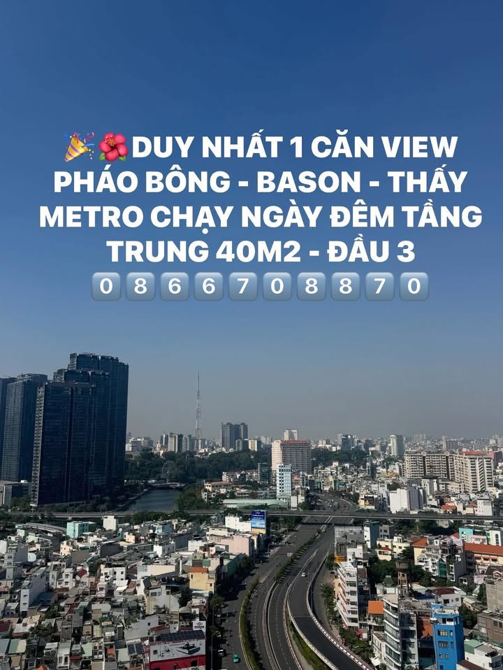 Căn hộ Bason Bình Thạnh 40m² giá 3 tỷ - View pháo bông tuyệt đẹp!