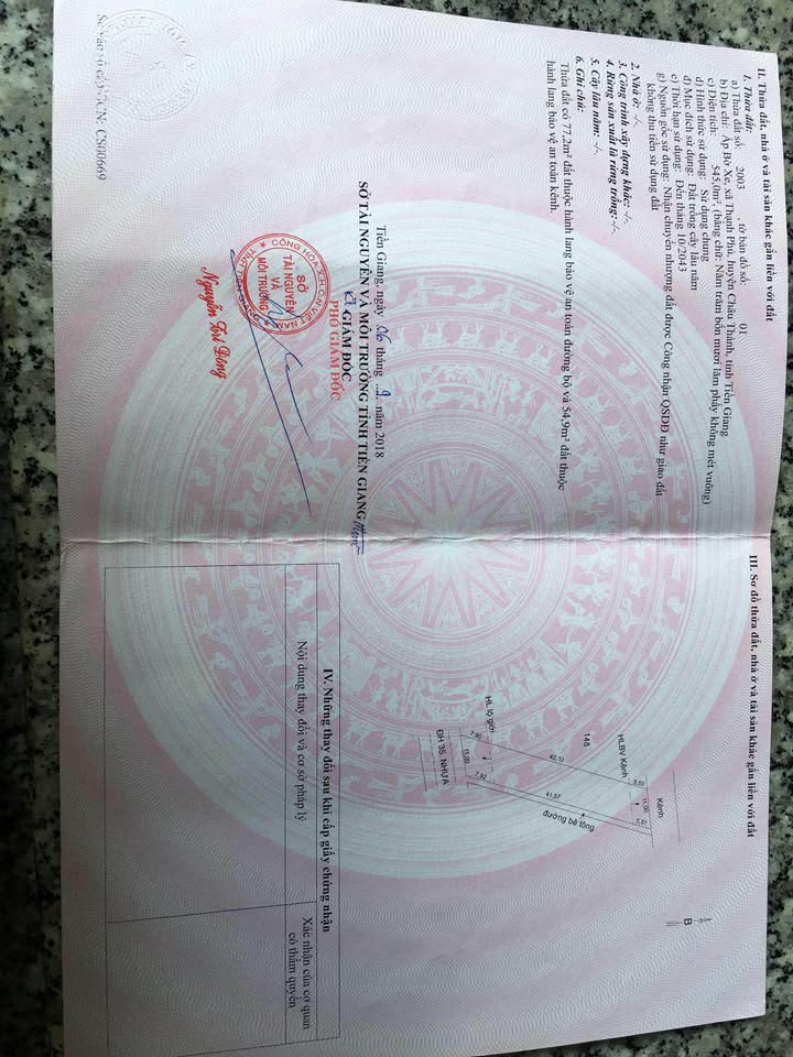 Đất nền 605m² mặt tiền đường HL35, Thạnh Phú, Châu Thành - Giá 4.7 tỷ, thương lượng