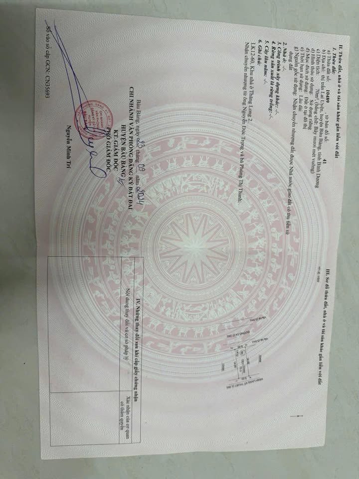 Đất nền Khu Thăng Long 2 - Bàu Bàng 70m² chỉ 700 triệu - Đường nhựa lớn, pháp lý rõ ràng!