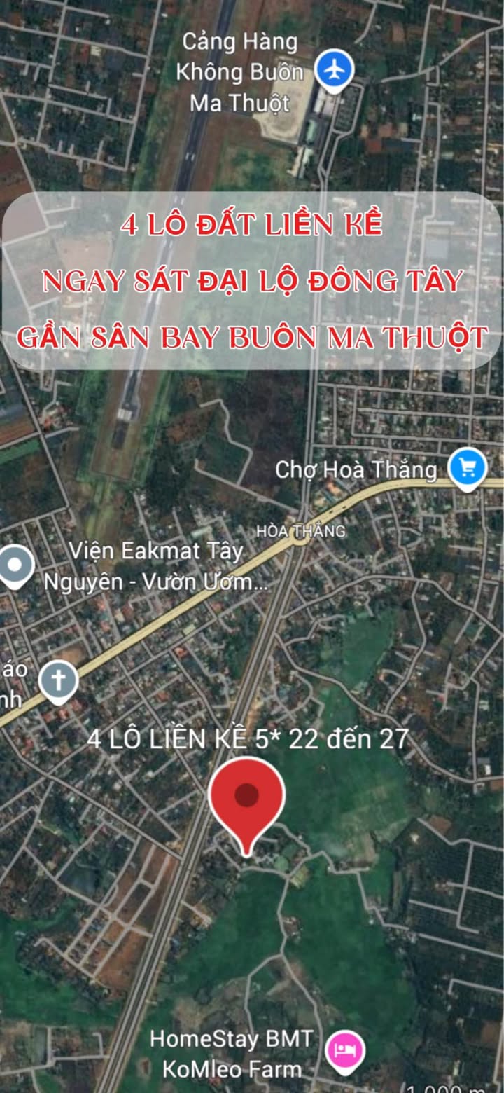 Đất nền liền kề 500m² tại Buôn Ma Thuột giá 1.65 tỷ - Cơ hội đầu tư hấp dẫn!
