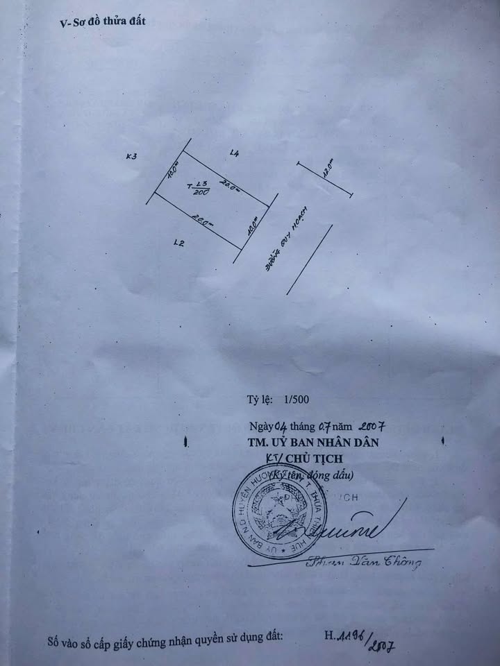 Đất thổ cư 200m² tại KQH Nguyễn Khoa Văn, TP Huế - Sổ đỏ chính chủ, giá tốt!