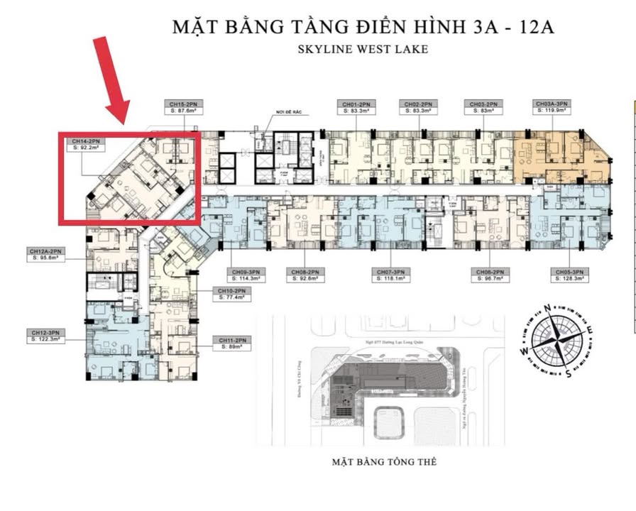 Căn hộ 2PN tại Skyline Võ Chí Công 92,2m² giá 14 tỷ - Bàn giao full nội thất!