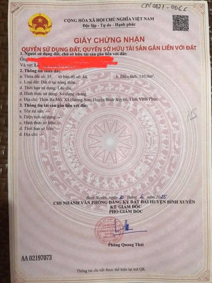 Đất nền tại thôn Ba Mô, Hương Sơn, 110m² giá 2.4 tỷ - Tiềm năng đầu tư lớn!