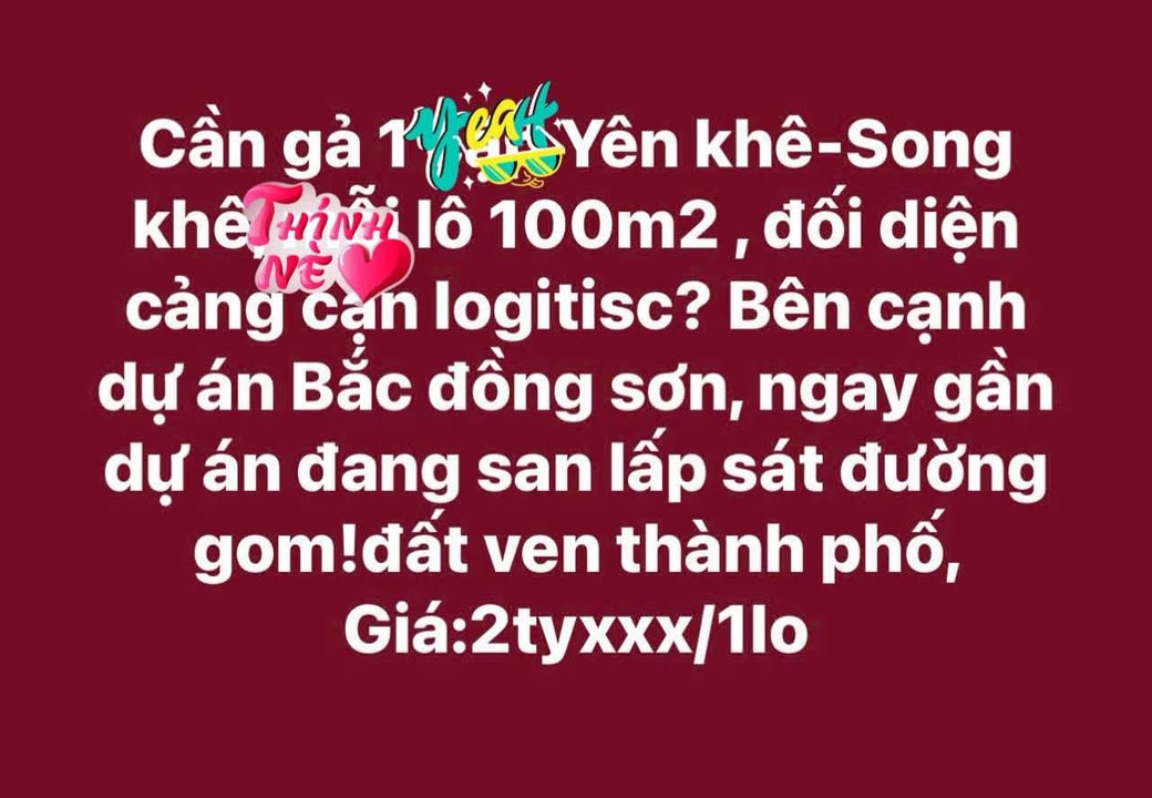 Đất nền Yên Lư Bắc Giang 100m² - Mặt tiền 5m, giá thỏa thuận hấp dẫn!