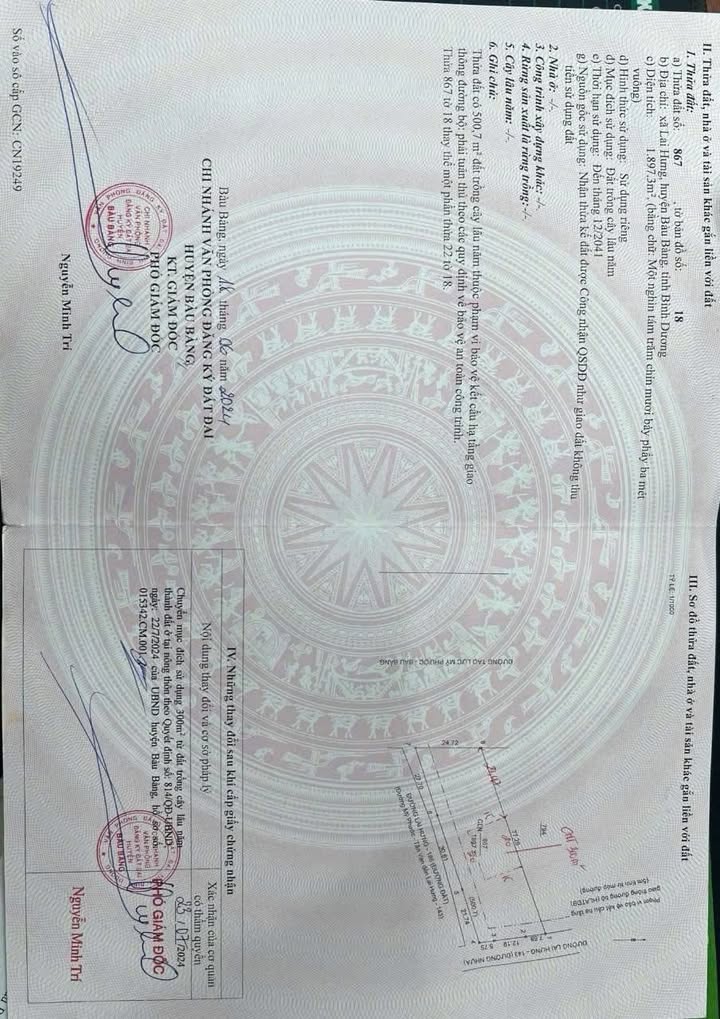 Đất thổ cư Mỹ Phước Tân Vạn 2080m² - Mặt tiền 3 mặt đường đẹp nhất Bàu Bàng!