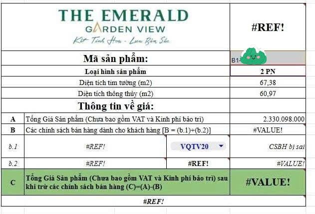 Căn hộ Emerald Garden View Thuận An 67m² giá 2.33 tỷ - Không gian sống xanh chuẩn resort!
