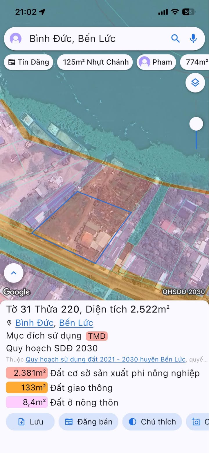 Đất nền xây kho 3950m² tại Ấp 1, Xã Bình Đức - Giá 32 tỷ - Cơ hội đầu tư tuyệt vời!