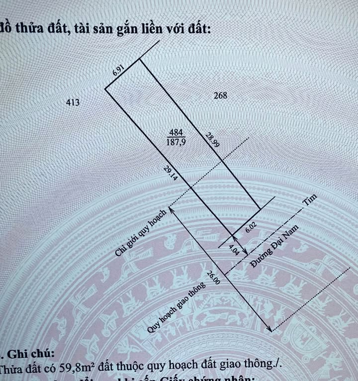 Đất Mặt Tiền Đại Nam, Thủy Xuân Huế 188m² giá 2.25 tỷ - Pháp lý sổ hồng mới!