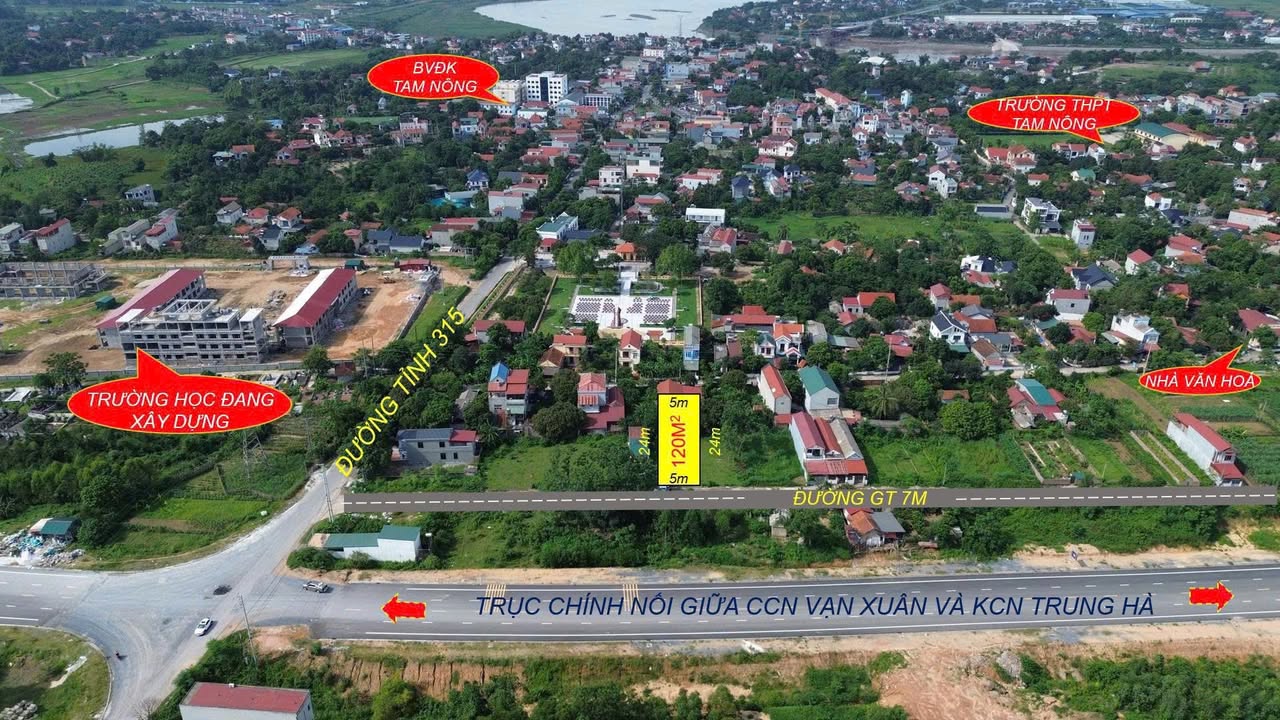 Đất thổ cư 120m² tại K3, Xã Hương Nộn, Tam Nông - Vị trí trung tâm tiện ích