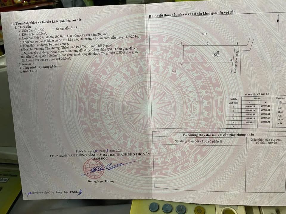 Đất nền Phổ Yên 120m² giá thỏa thuận - Cơ hội đầu tư tuyệt vời!