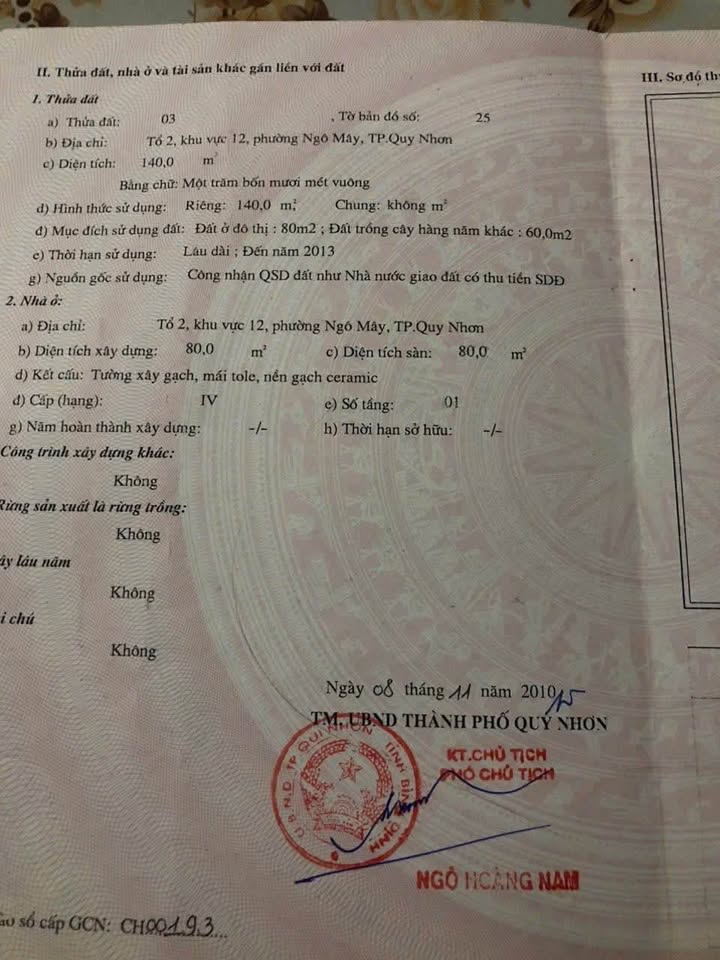 Bán nhà mặt tiền Hoàng Văn Thụ, TP. Quy Nhơn 140m² - Vị trí kinh doanh đắc địa!