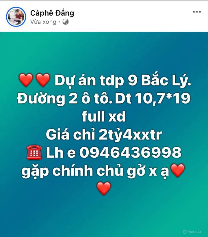 Đất dự án TDP 9 Bắc Lý 203m² giá 2.4 tỷ - Sổ hồng đầy đủ, cơ hội đầu tư sinh lời!