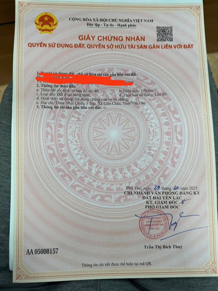 Đất nền Nhật Chiêu, Liên Châu, Yên Lạc 100m² giá 2 tỷ - Kinh doanh hấp dẫn!