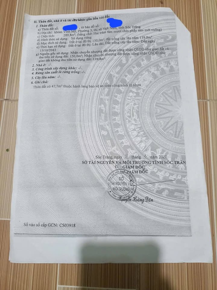 Đất 2 Mặt Tiền Lộ Đan, Giáp Sông - 289.8m² chỉ 16.5 Tỷ tại TX Ngã Năm