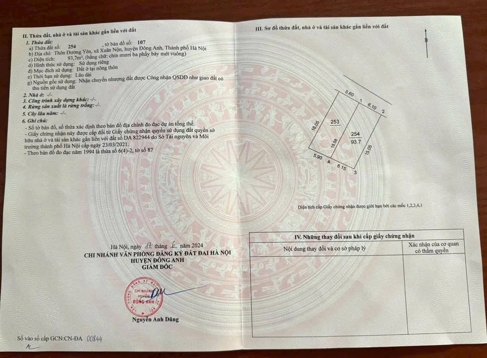 Đất nền 93,7m² Đường Yên, Xuân Nộn, Đông Anh chỉ 7 tỷ - Tiềm năng đầu tư lớn!