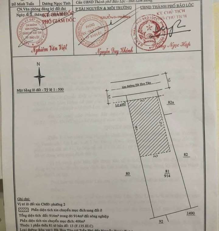 Đất nền mặt tiền đường Hà Huy Tập, Bảo Lộc 945m² giá 11.5 tỷ - Đầu tư sinh lời ngay!