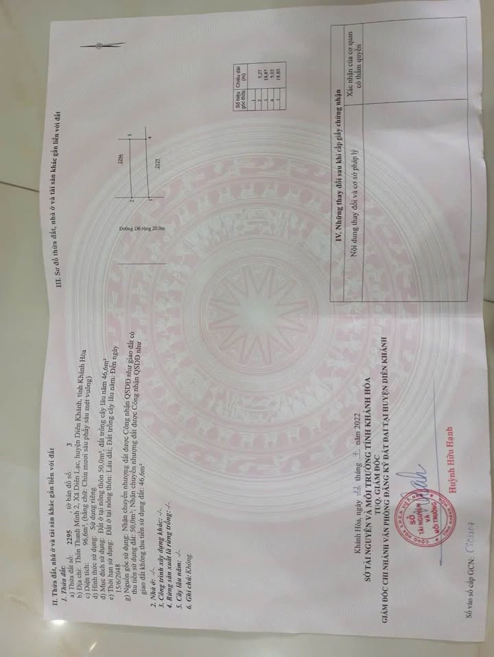 Đất Mặt Tiền Đường D6, Xã Diên Lạc, Huyện Diên Khánh 96.6m² Giá 2.9 Tỷ - Kinh Doanh Sầm Uất!