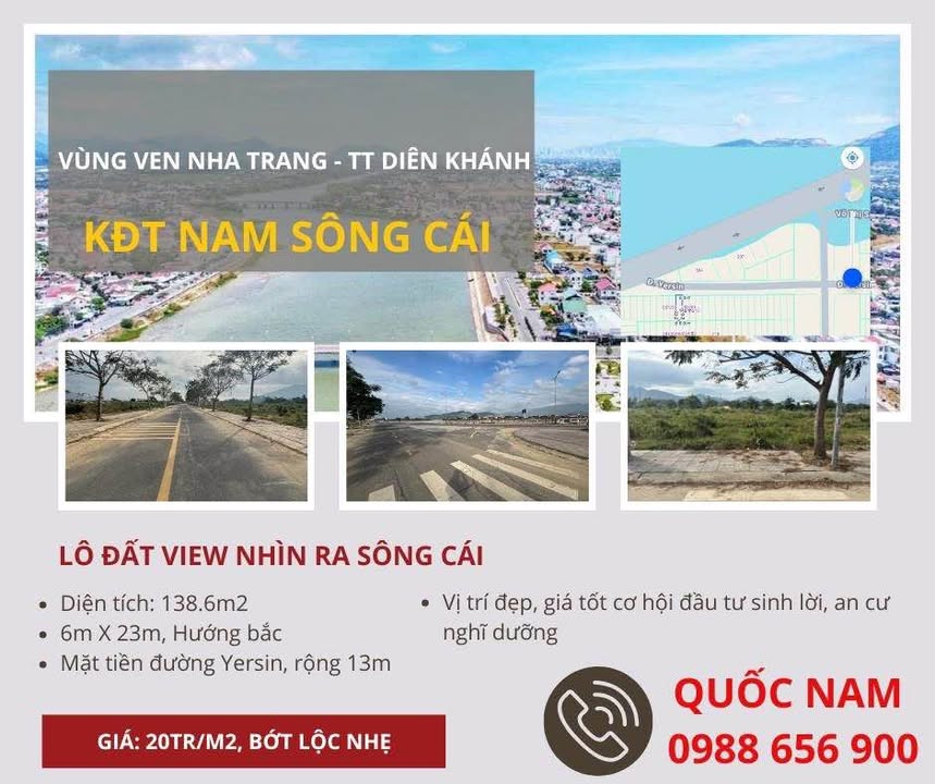 Đất nền khu đô thị Nam Sông Cái, 138.6m² giá 2.772 tỷ - Cơ hội đầu tư sinh lời bền vững!