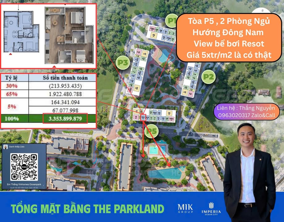 Căn hộ The ParkLand Gia Lâm 58.2m² giá 3.353 tỷ - Thiết kế đa năng cho gia đình trẻ!
