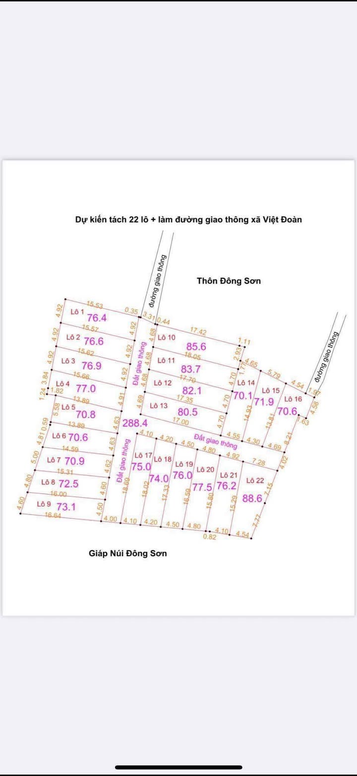 Đất nền 22 lô Đông Sơn, Tiên Du 80m² giá 1.3 tỷ - Cơ hội đầu tư hấp dẫn!