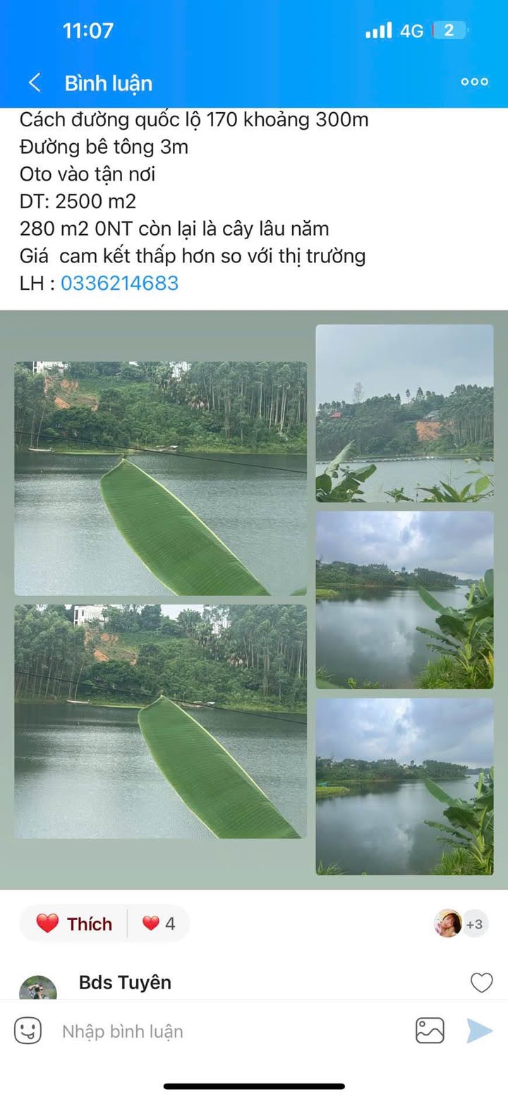 Bán đất Farm Thác Bà 2400m² giá 1.05 tỷ - View hồ thơ mộng!