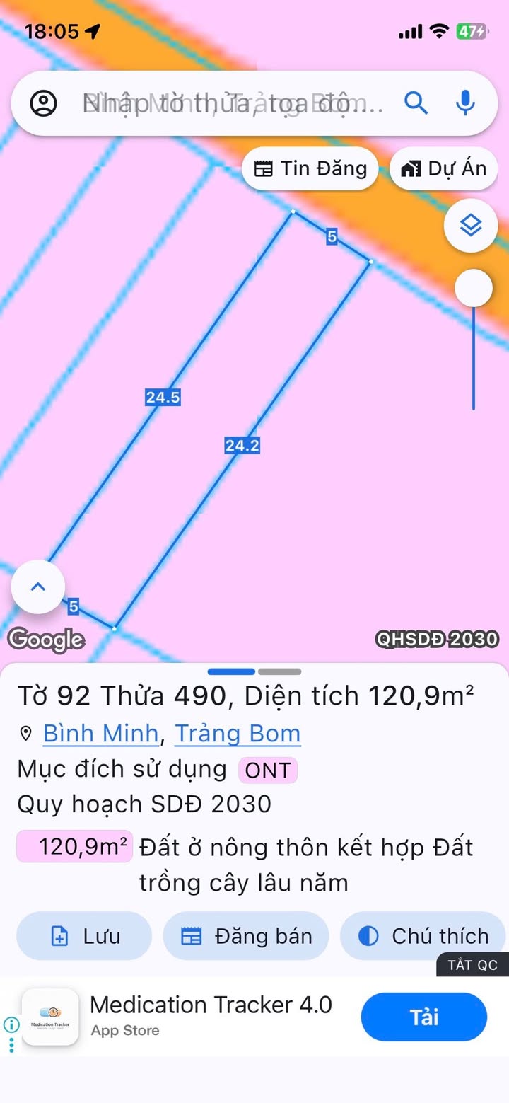 Đất thổ cư Bắc Sơn Trảng Bom 120m² giá 1.4 tỷ - Mặt tiền kinh doanh lý tưởng!