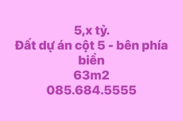 Đất dự án Cột 5 Hạ Long 63m² giá 5 tỷ - Cơ hội đầu tư hấp dẫn!