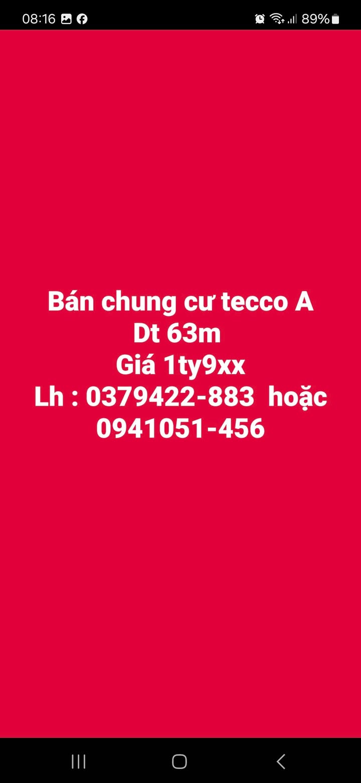 Chung cư Tecco A Vinh 63m² giá thỏa thuận - Sẵn sàng vào ở!